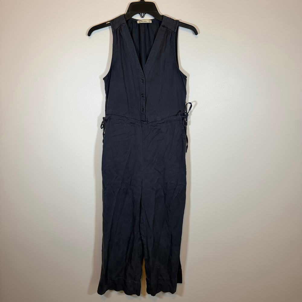 Marine Layer Katy Cropped Jumpsuit Womens XS Indian Ink Dark Charcoal Navy